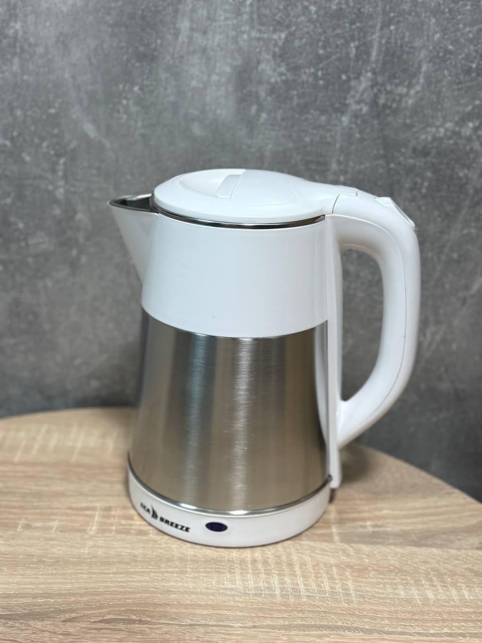 Электрочайник Sea Breeze SB-016 из нержавеющей стали 2,2 л 1500 Вт Белый Электрочайник Sea Breeze SB-016 из нержавеющей стали 2,2 л 1500 Вт Белый