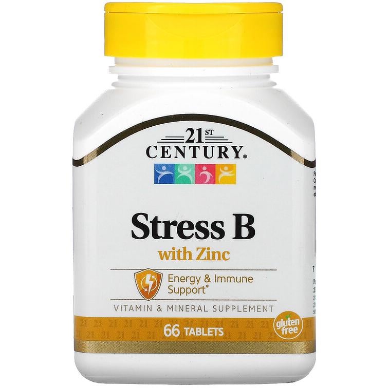 Комплекс вітамінів групи В з цинком 21st Century Stress B with Zinc проти стресу 66 таблеток (1057609573)