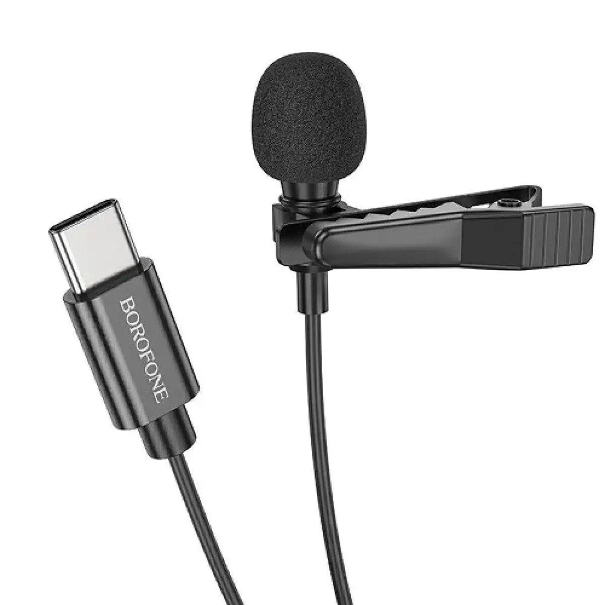 Микрофон Borofone BFK11 Elegant lavalier microphone Type-C 2 м Black (20359364) - фото 1