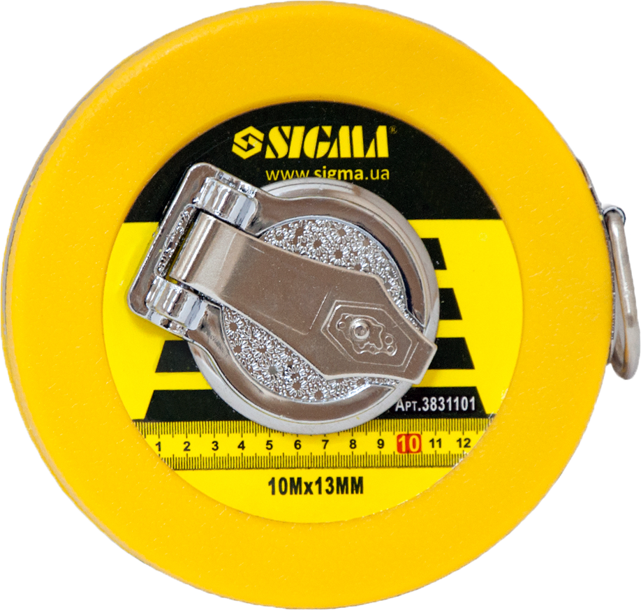 Рулетка стекловолоконная Sigma 10 м х 13 мм (3831101)
