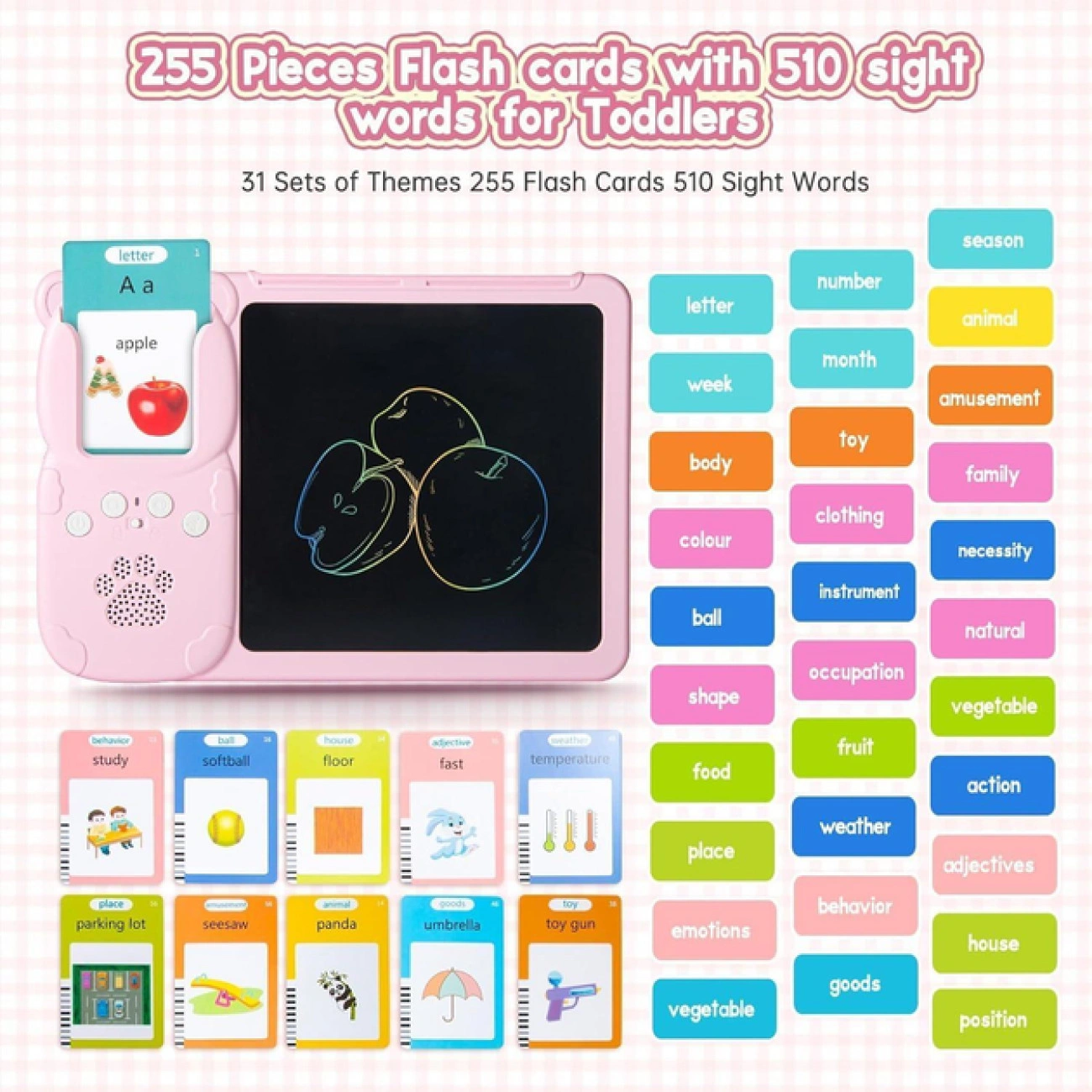 Детский интерактивный планшет и магнитная доска для рисования с картами и картридером - фото 4