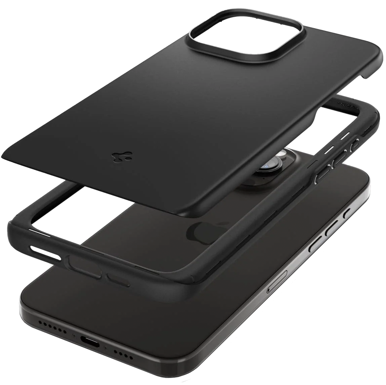 Чехол накладка Spigen Thin Fit Case for iPhone 15 Pro Max, Black (ACS06544) - фото 9