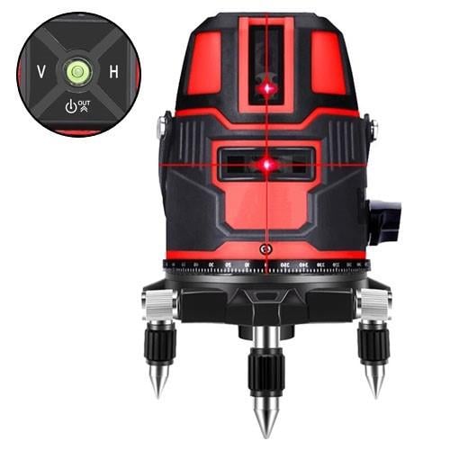 Лазерний рівень нівелір Hilda LS-050 5 ліній 6 точок 2000 mAh Black/Red (424592) - фото 2