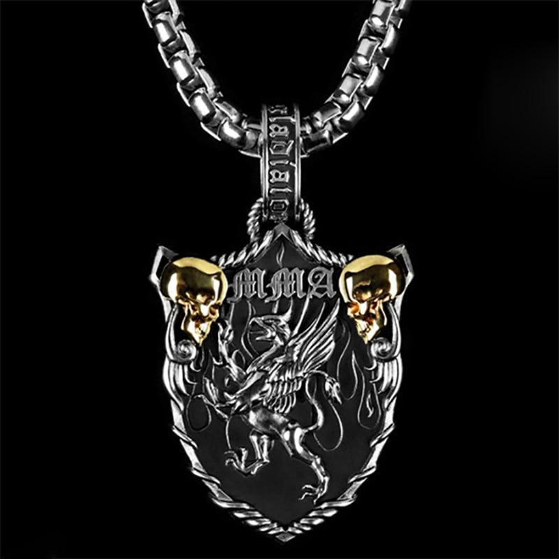 Металева підвіска Trendy з готичною символікою Вікінгів на оригінальному ланцюжку (AXL142)