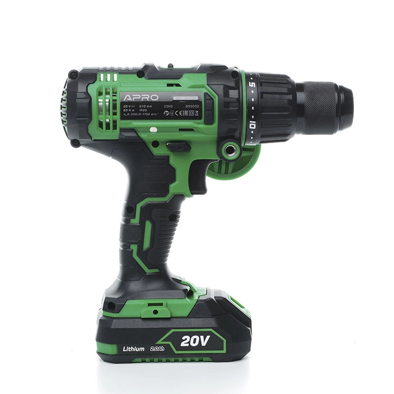Дрель-шуруповерт ударный Apro 20 В 2 А 20HD 2 АКБ/ЗУ/кейс (895032) - фото 3 Дрель-шуруповерт ударный Apro 20 В 2 А 20HD 2 АКБ/ЗУ/кейс (895032) - фото 3