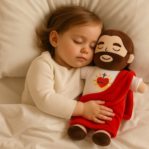 М'яка іграшка Дихаючий Ісус з серцебиттям та світлом 40 см - фото 3 М'яка іграшка Дихаючий Ісус з серцебиттям та світлом 40 см - фото 3