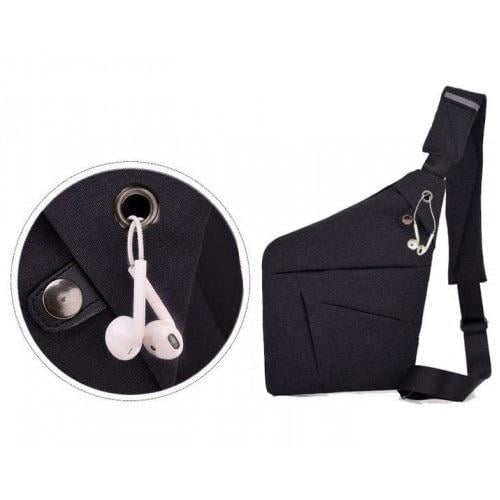 Сумка Cross Body мессенджер из ткани Черный - фото 4 Сумка Cross Body мессенджер из ткани Черный - фото 4