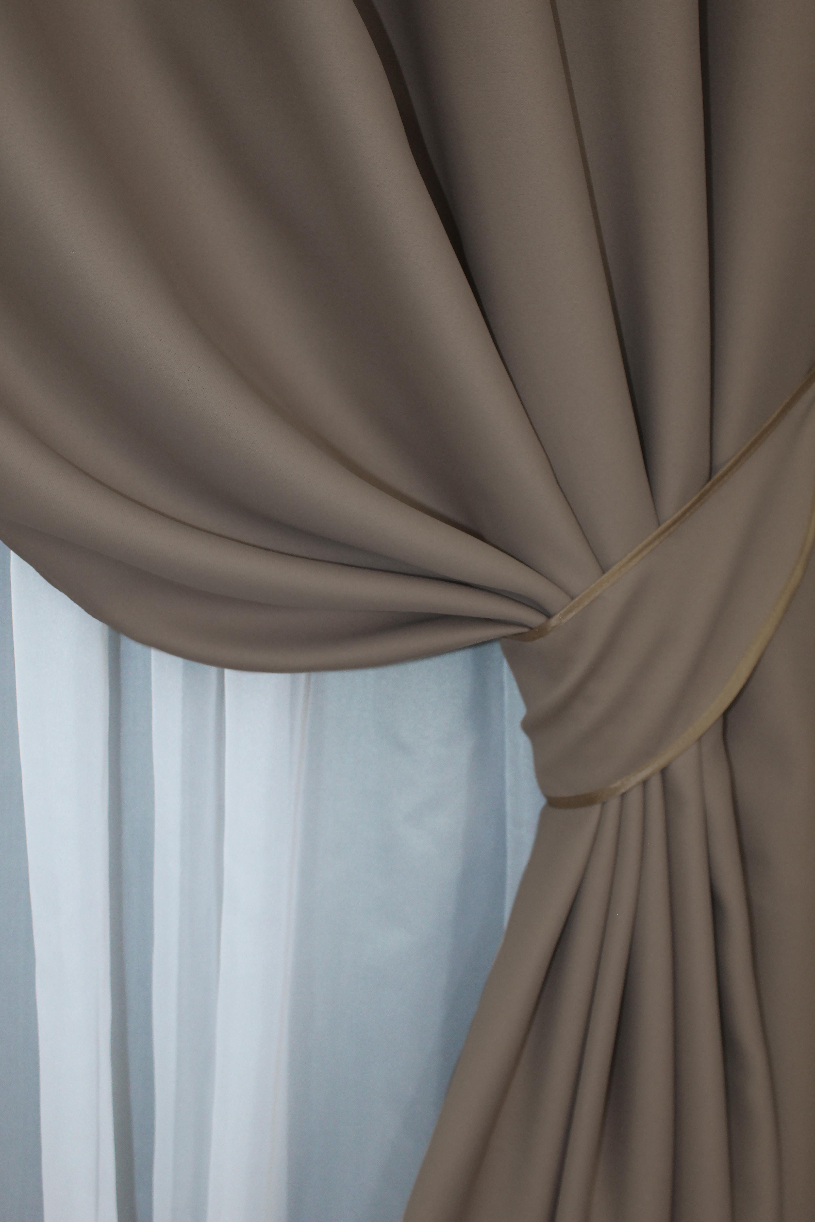 Комплект штор на люверсах VR-Textil Блэкаут Bagema Rvs № 1289ш 150х250 см 2 шт. Какао (37-0015) - фото 3