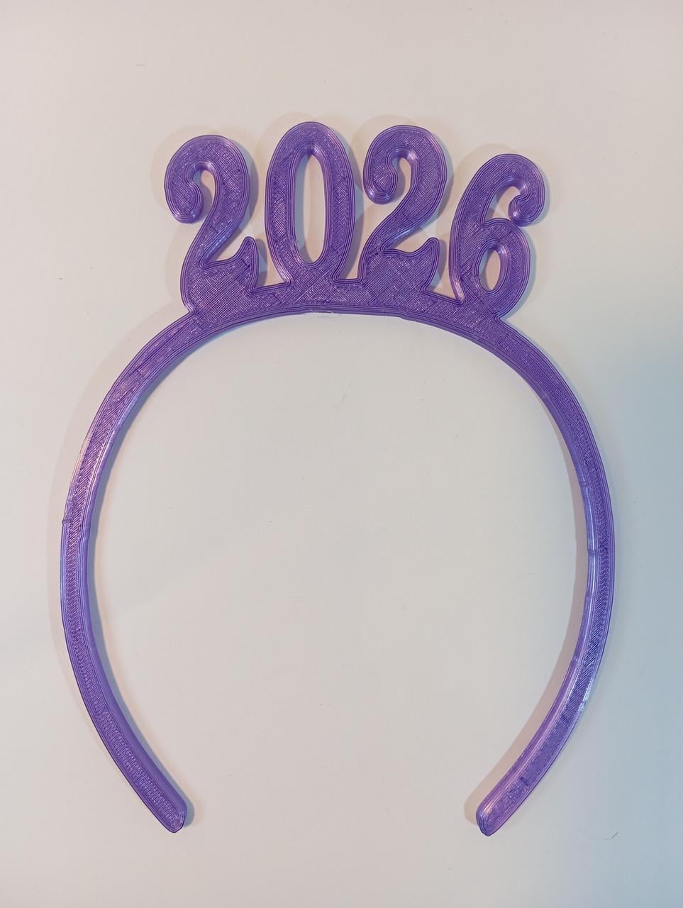 Ободок праздничный 2026 New Year's Eve Headband 20 см 3D-печать