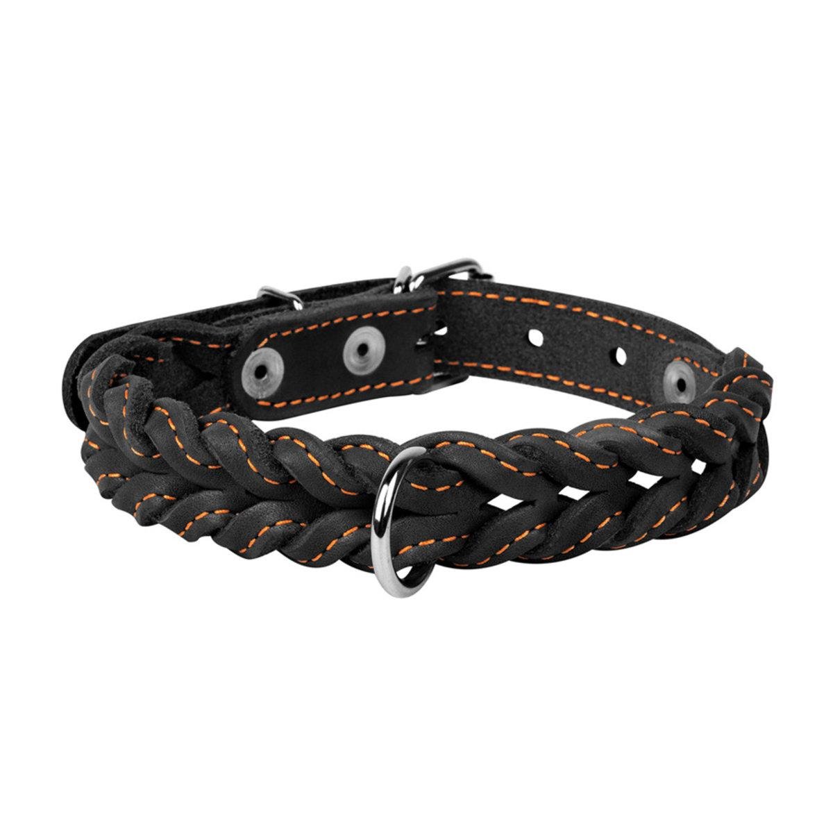 Ошейник Collar двойной коса 25 мм 42-54 см Черный