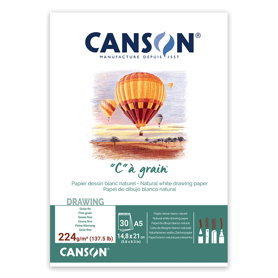 Альбом для графики Canson C a Grain склейка 224 г/кв. м 30 л. А5 Белый (C400060620)