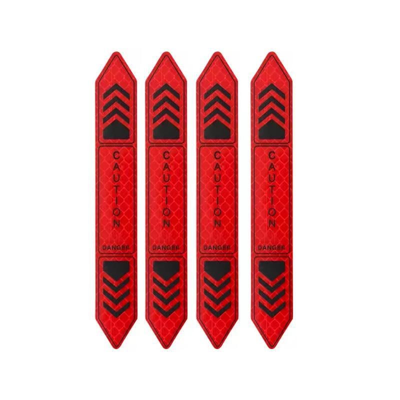 Наклейки світловідбивні на двері автомобіля CAUTION 2х14 см 4 шт. Червоний (2789190691)