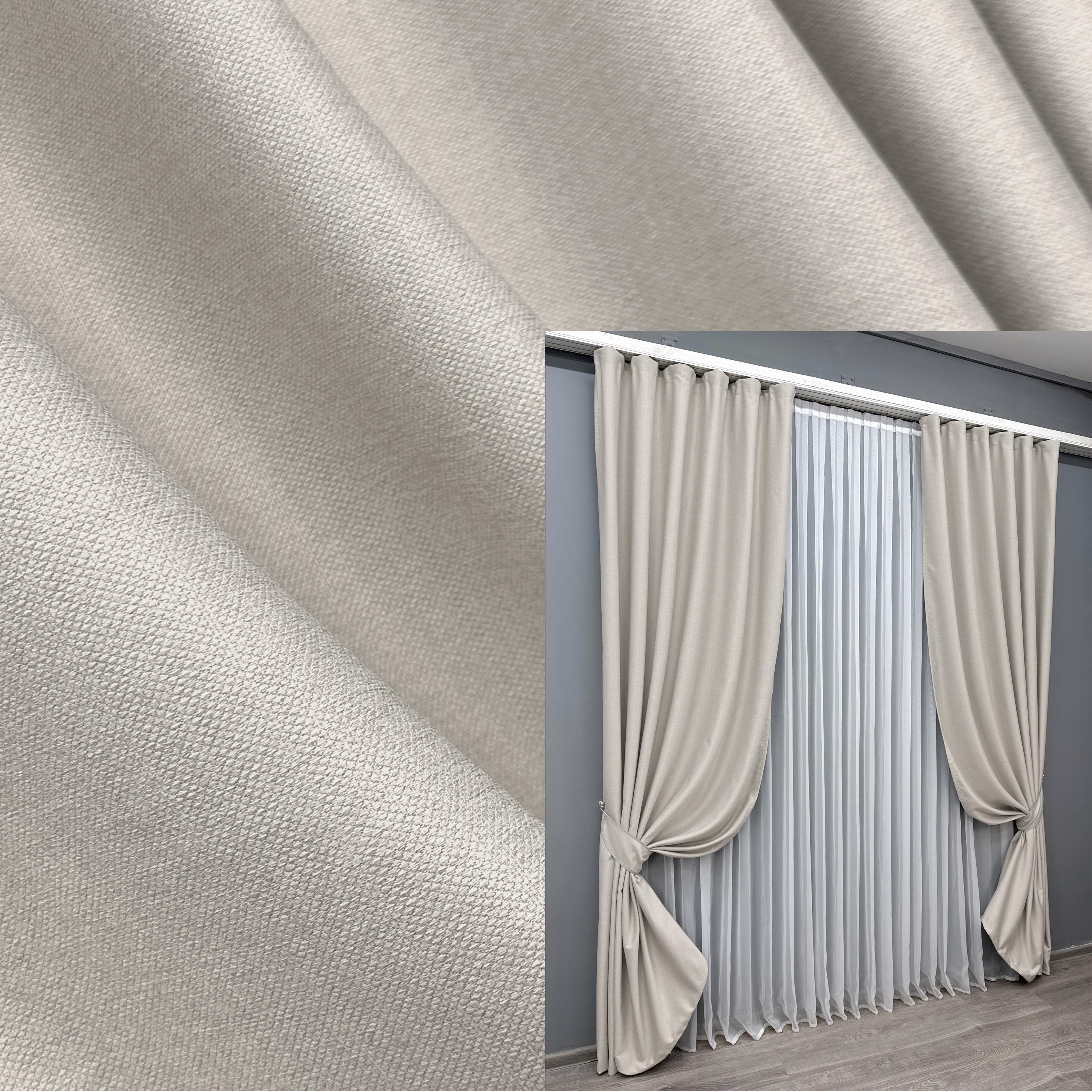 Комплект готовых штор VR-Textil Шенил однотонный №1698ш 150х270 см 2 шт. Дымчато-белый (33-0584) - фото 5