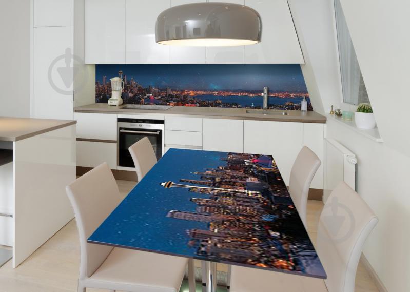 Наклейка 3Д виниловая на стол Zatarga «Ночь над Сингапуром» 650х1200 мм для домов, квартир, столов, кофейн,