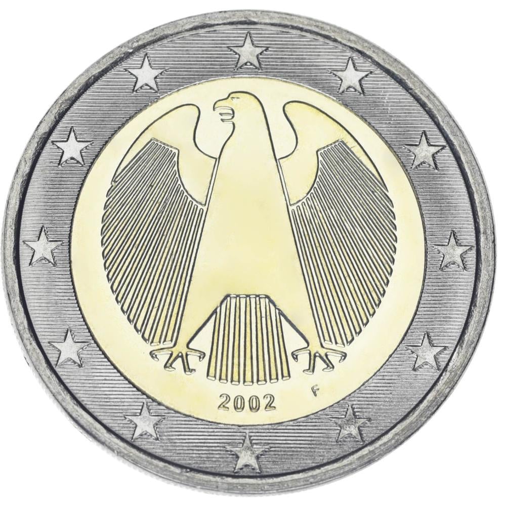 Колекційна монета Німеччина 2 євро 2002 Біметал AU-UNC F (М21990)