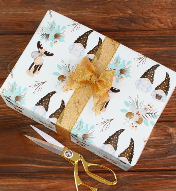 Бумага для упаковки подарочная Frosty print 100x70 см 5 шт. (13296264)