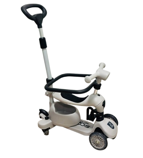 Самокат дитячий з батьківською ручкою та бортиками Maraton 3в1 фонарик/світло коліс Сірий (K619) Самокат дитячий з батьківською ручкою та бортиками Maraton 3в1 фонарик/світло коліс Сірий (K619)