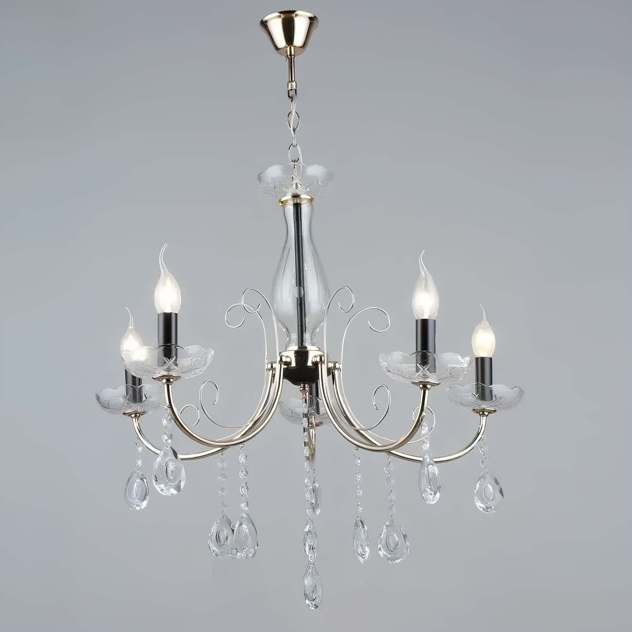 Люстра Svet на п'ять ламп Е14 Золотисто-чорний (SR-A3951/5 FGD+BK)