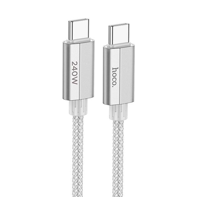 Кабель зарядки Hoco U134 Type-C to Type-C 240W для быстрой зарядки телефона/смартфона Android/Samsung 1,8 м Серый (92df3de8) Кабель зарядки Hoco U134 Type-C to Type-C 240W для быстрой зарядки телефона/смартфона Android/Samsung 1,8 м Серый (92df3de8)