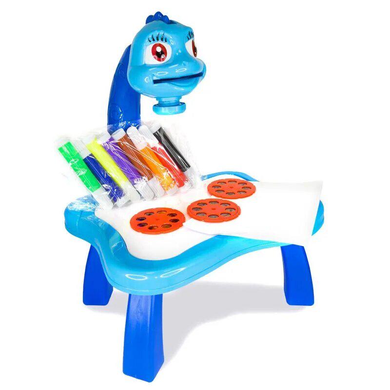 Детский стол проектор для рисования со светодиодной подсветкой Синий