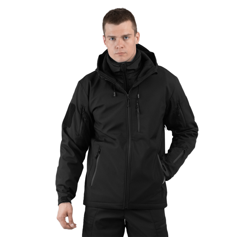 Куртка чоловіча осіння TacPrо Men`s SoftShell Black Jacket софтшелл р. 56/4 Чорний