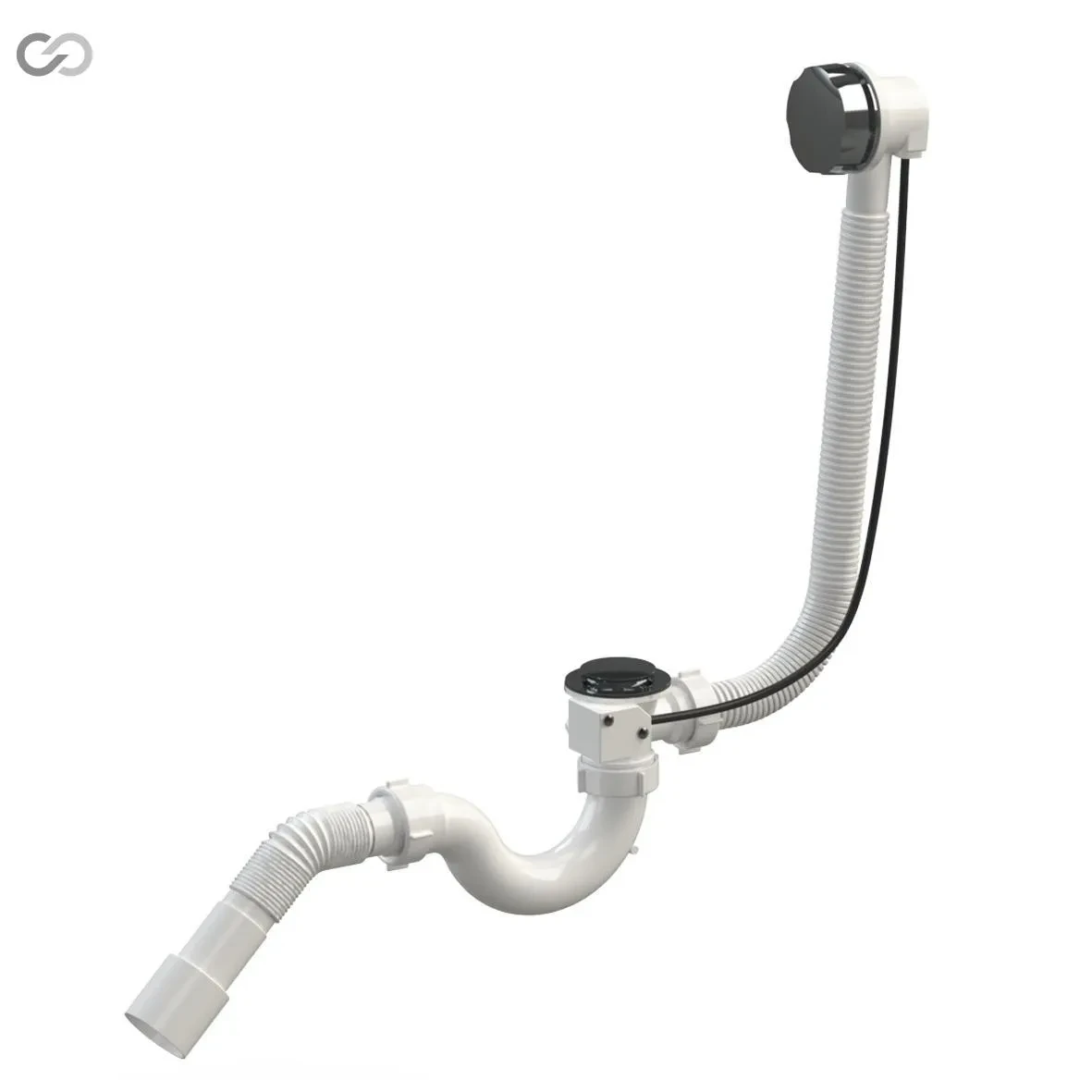 Сифон автоматический для ванны SoloPlast В0210 Волна-Автомат с переливом (28144609) - фото 2