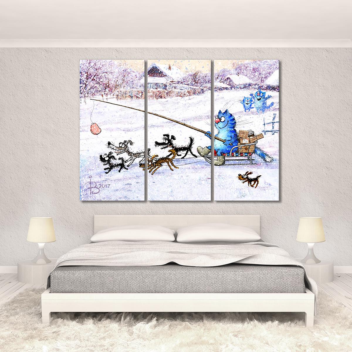 Модульная картина Доставка почты 3 модуля общий размер 50x75 см (_rinaz_20172220)