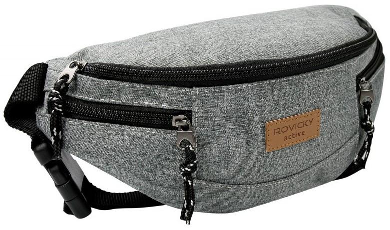 Сумка поясна Rovicky велика текстильна бананка Сірий (bagwb01 grey)