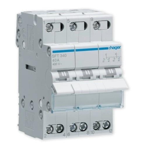Переключатель ввода резерва Hager SFT340 I-0-II 3p 40A - фото 1