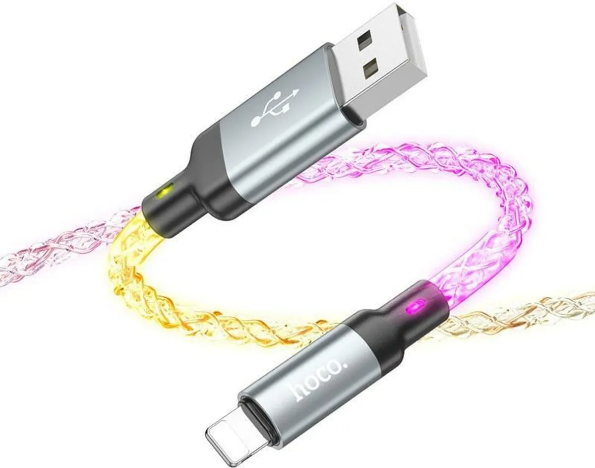 Кабель Hoco U112 Shine USB to Type-C 1 м Серый (U112 usb-lighting) - фото 4