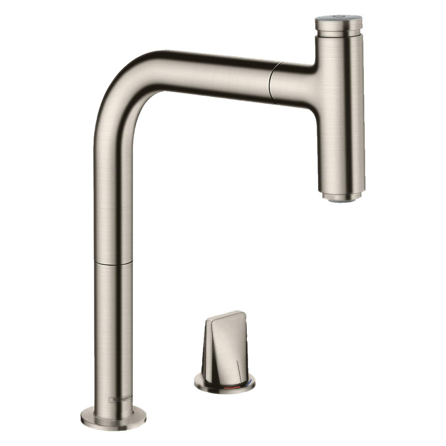 Смеситель для кухни Hansgrohe Metris Select M71 73804800 с видвижной лейкой Сатин (163287)