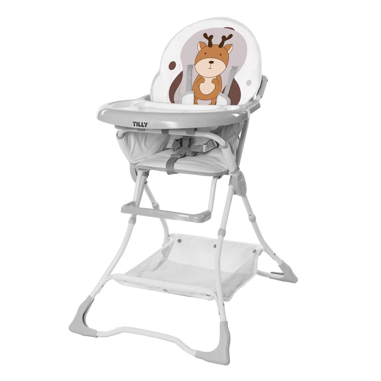 Стілець дитячий для годування Tilly Buddy T-633/2 Brown Deer з підставкою для ніг із пластику 102х68х60 см Сірий (150-7-T-633/2 Brown Deer)