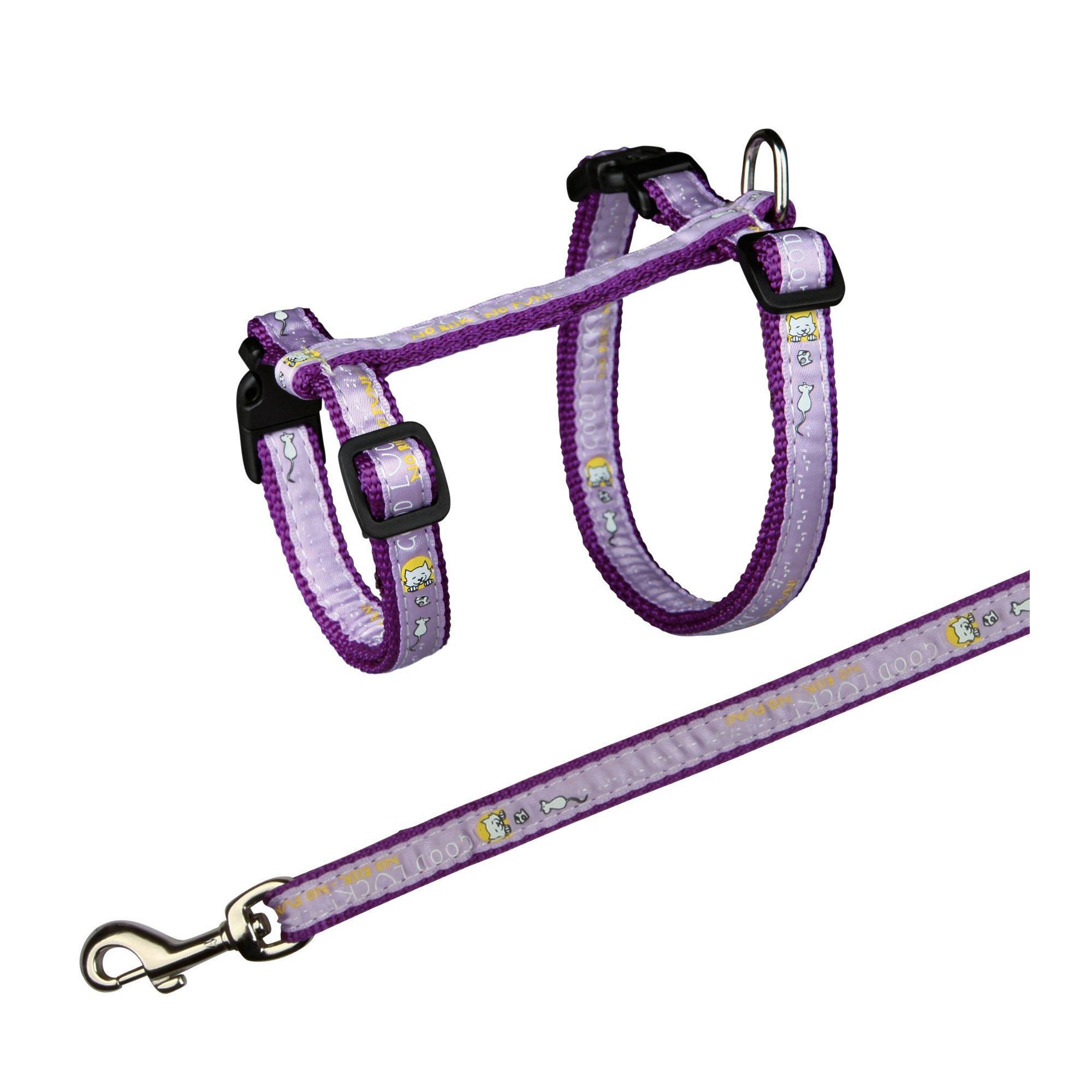 Поводок-шлея для больших кошек Trixie 1,2 м Сиреневый (4011905418933)