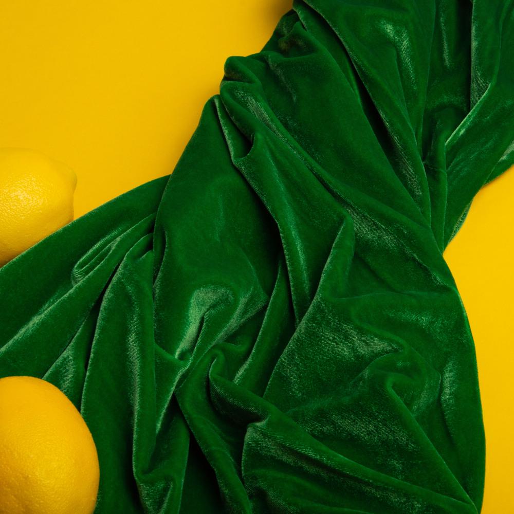 Тканина костюмна оксамитова стрейчева 300 гр/м2 Салат (25360) - фото 3