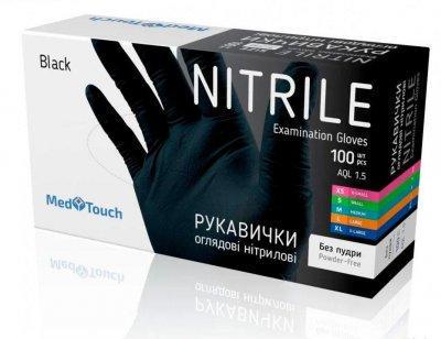 Рукавички Med Touch нітрилові L 100 шт. Black
