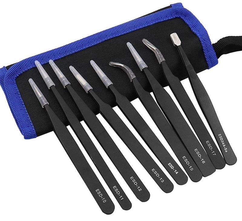 Набор пинцетов TE-A043 антистатический ESD 9в1