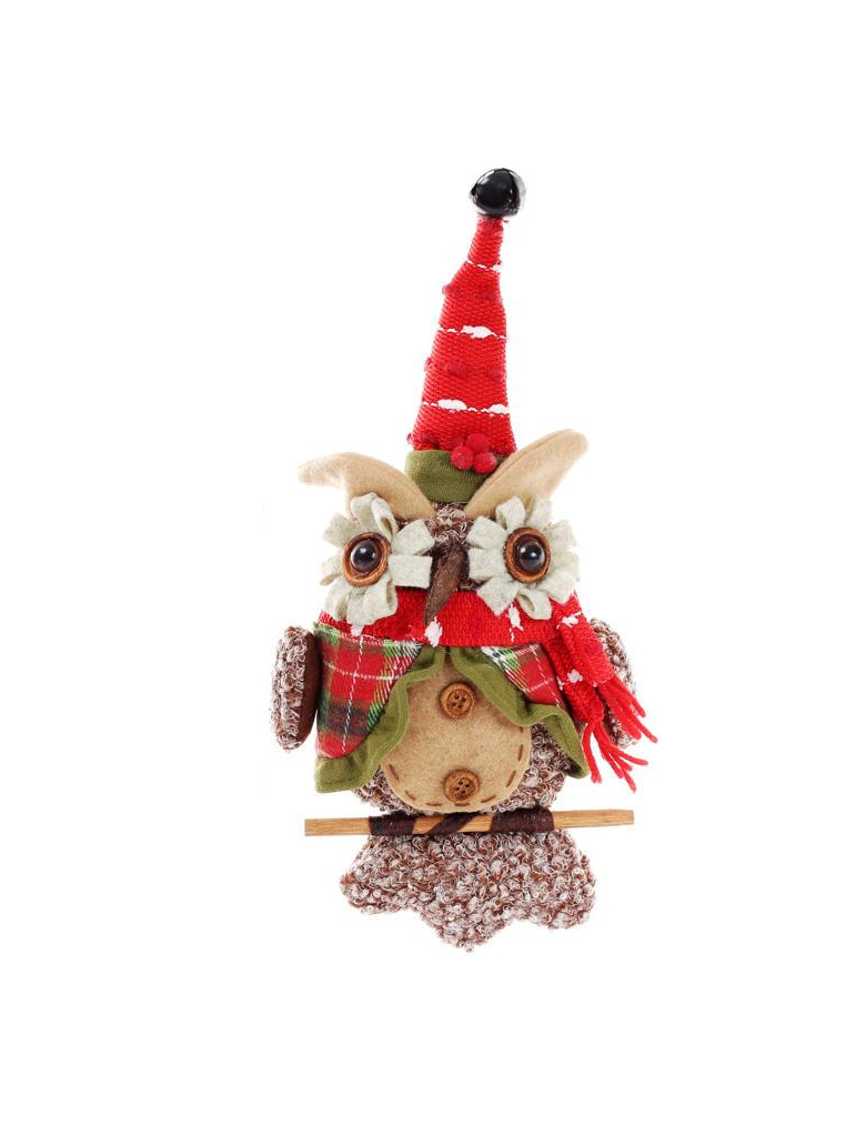 Новорічна Іграшка м'яка Ошатна сова 25 см