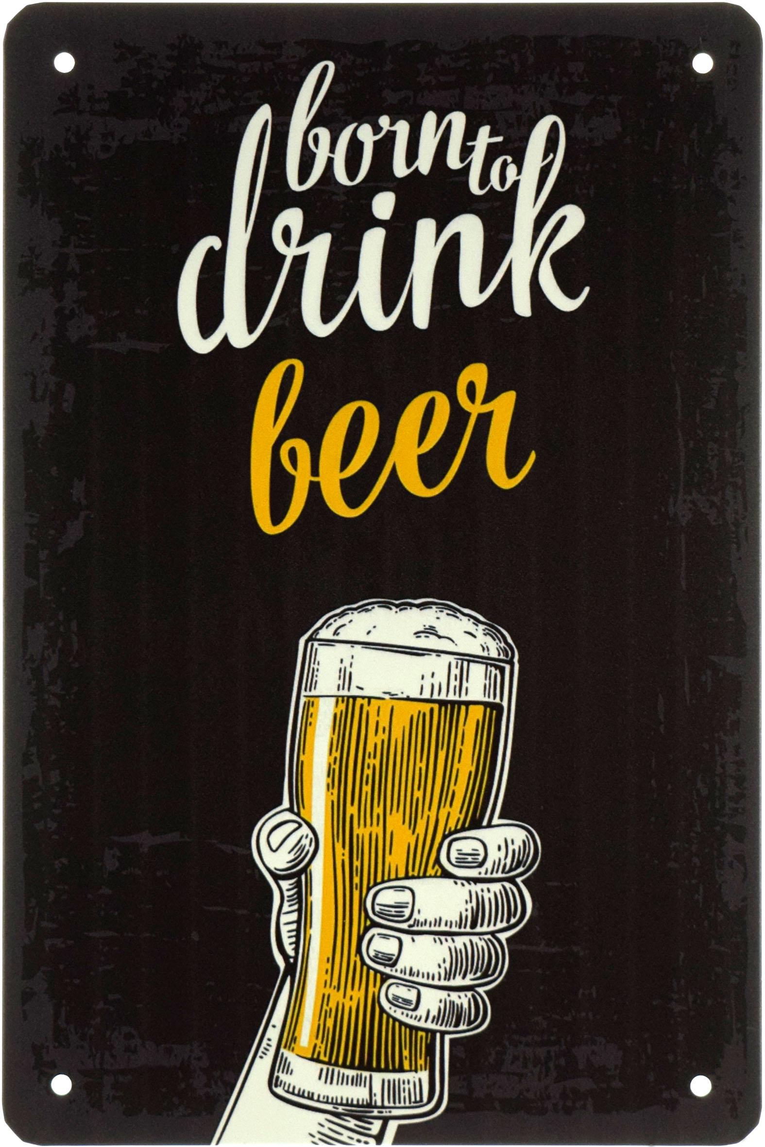 Табличка металева Народжений Пити Пиво/Born To Drink Beer 20x30 см