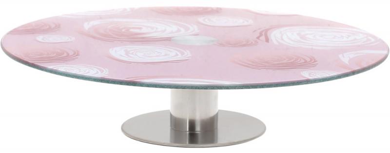 Блюдо сервировочное Liadane Розовая Нежность вращающееся Ø 30 см стеклянное на ноге (BD-594-249) - фото 3 Блюдо сервировочное Liadane Розовая Нежность вращающееся Ø 30 см стеклянное на ноге (BD-594-249) - фото 3