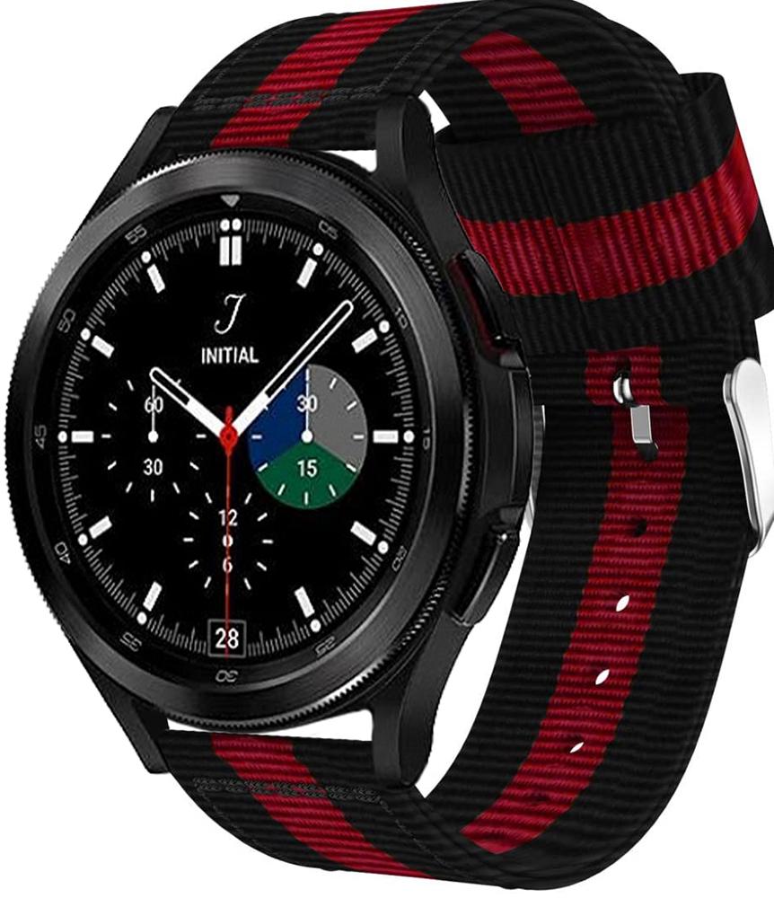 Ремешок тканевый Canvas для Galaxy Watch 4 Classic 46 мм Black/Red (22947) Ремешок тканевый Canvas для Galaxy Watch 4 Classic 46 мм Black/Red (22947)