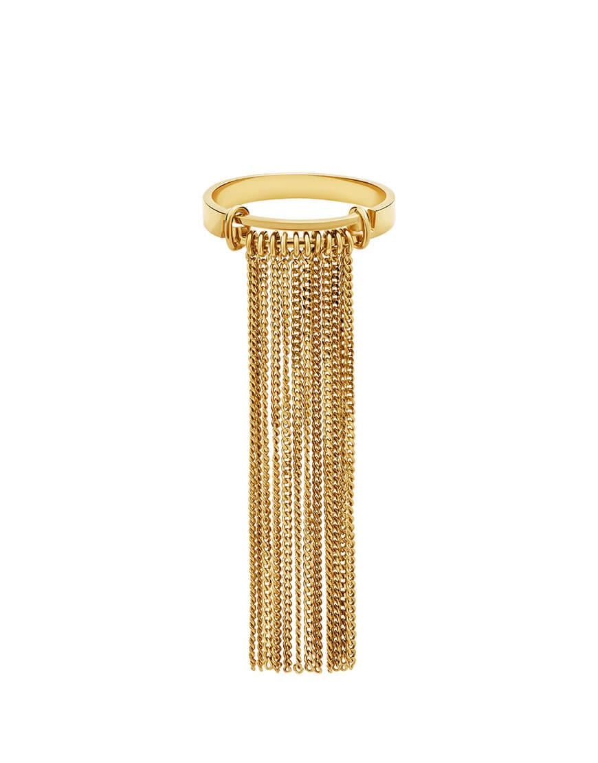 Каблучка з ланцюжками Confidence long yellow жіноча IVA JEWELRY золота 19