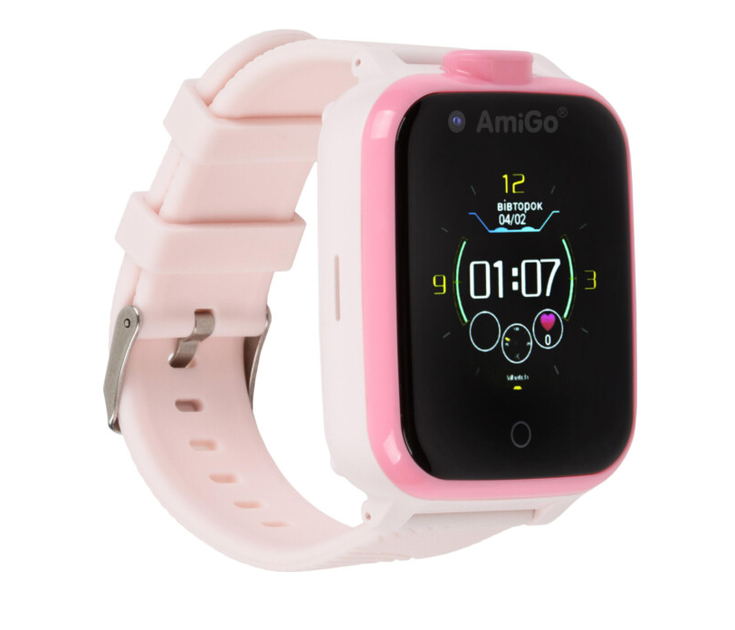 Смарт-часы детские с видеозвонком AmiGo GO006 GPS 4G Wi-Fi VIDEOCALL Pink (2006735006)
