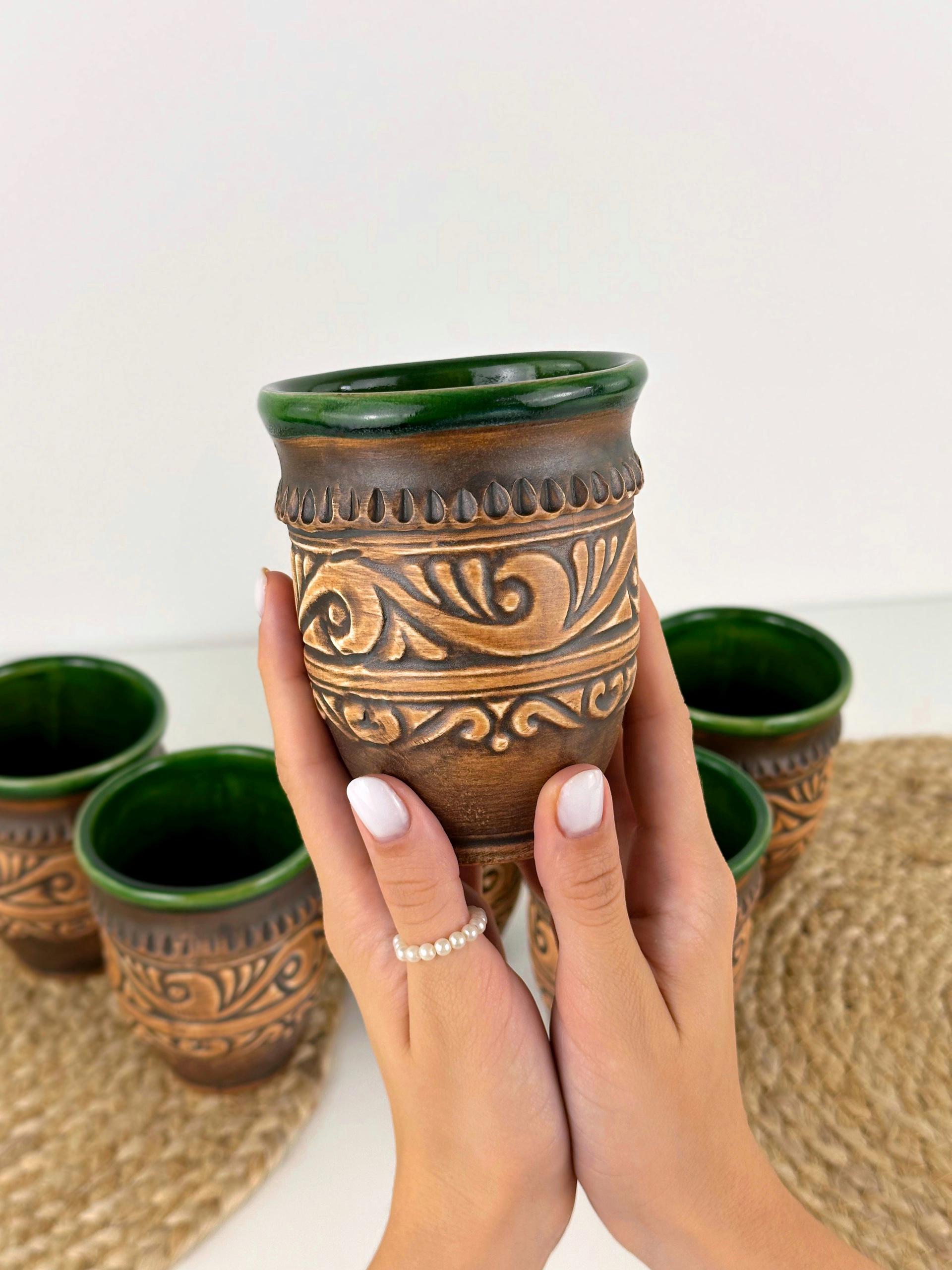 Набор глиняных стаканов Гражда 0,3 л х 6 шт. Коричневый (17019-21) - фото 11 Набор глиняных стаканов Гражда 0,3 л х 6 шт. Коричневый (17019-21) - фото 11