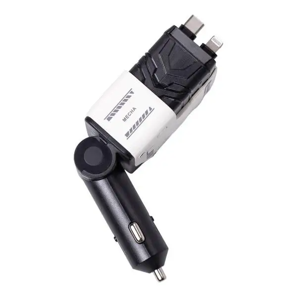 Зарядное устройство автомобильное 4в1 с выдвижным кабелем Белый (HP-A1W) - фото 5 Зарядное устройство автомобильное 4в1 с выдвижным кабелем Белый (HP-A1W) - фото 5