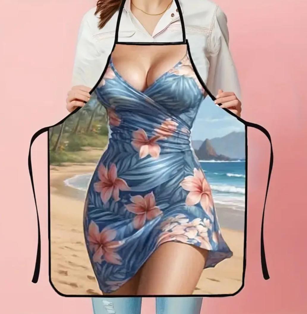 Фартук с приколом девушка в летнем платье 80x60 см Разноцветный (50213) - фото 3 Фартук с приколом девушка в летнем платье 80x60 см Разноцветный (50213) - фото 3