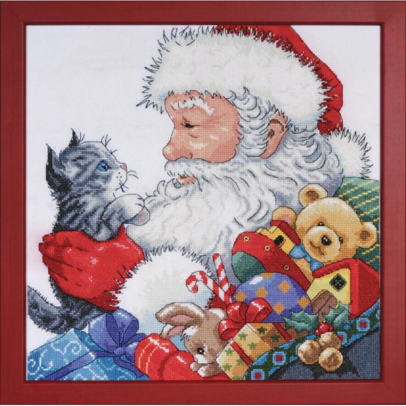 Набір для вишивки хрестиком Design Works 5977 Santa With Kitten (4485)