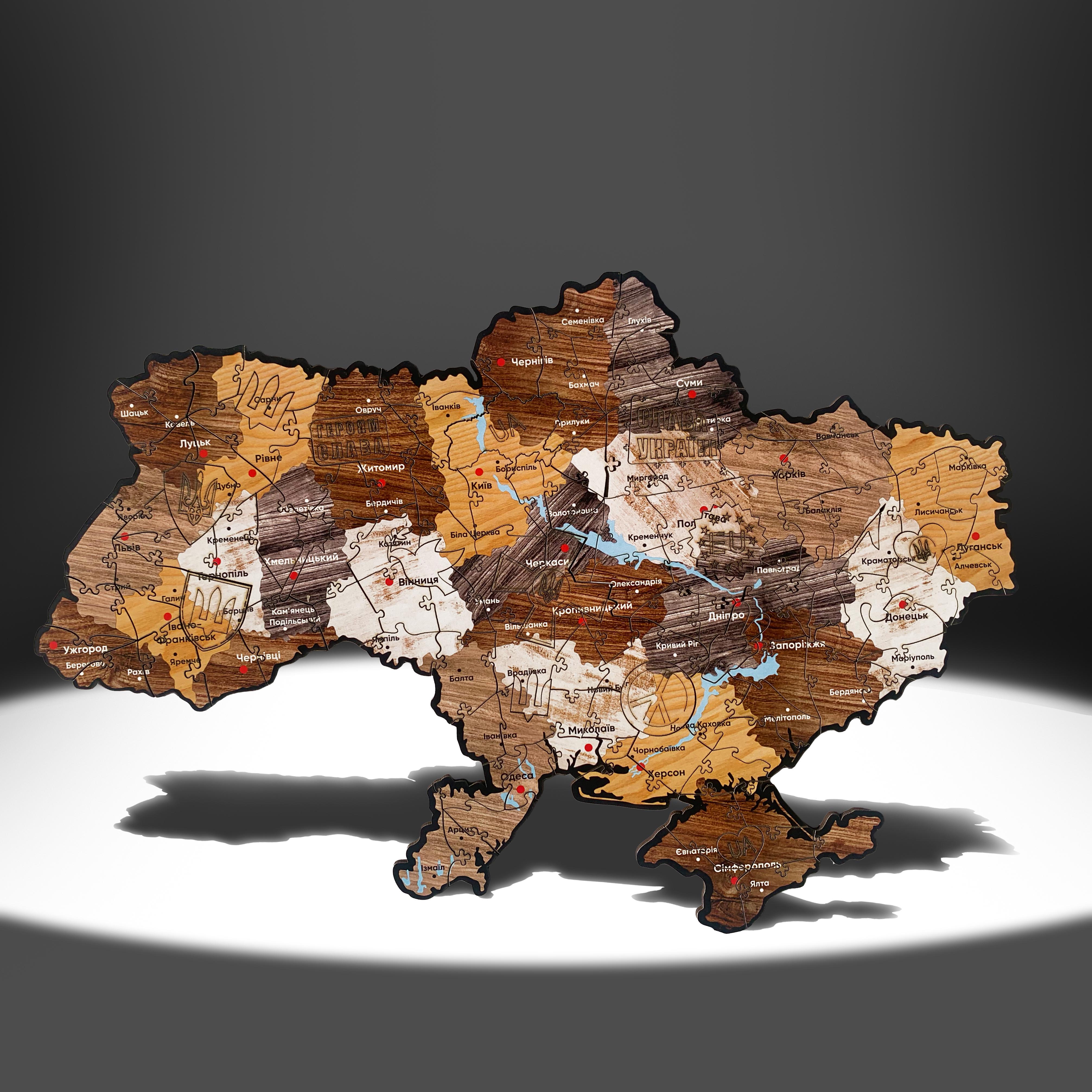 Дерев'яний пазл PuzzleOk Мапа України А3 (2011110)