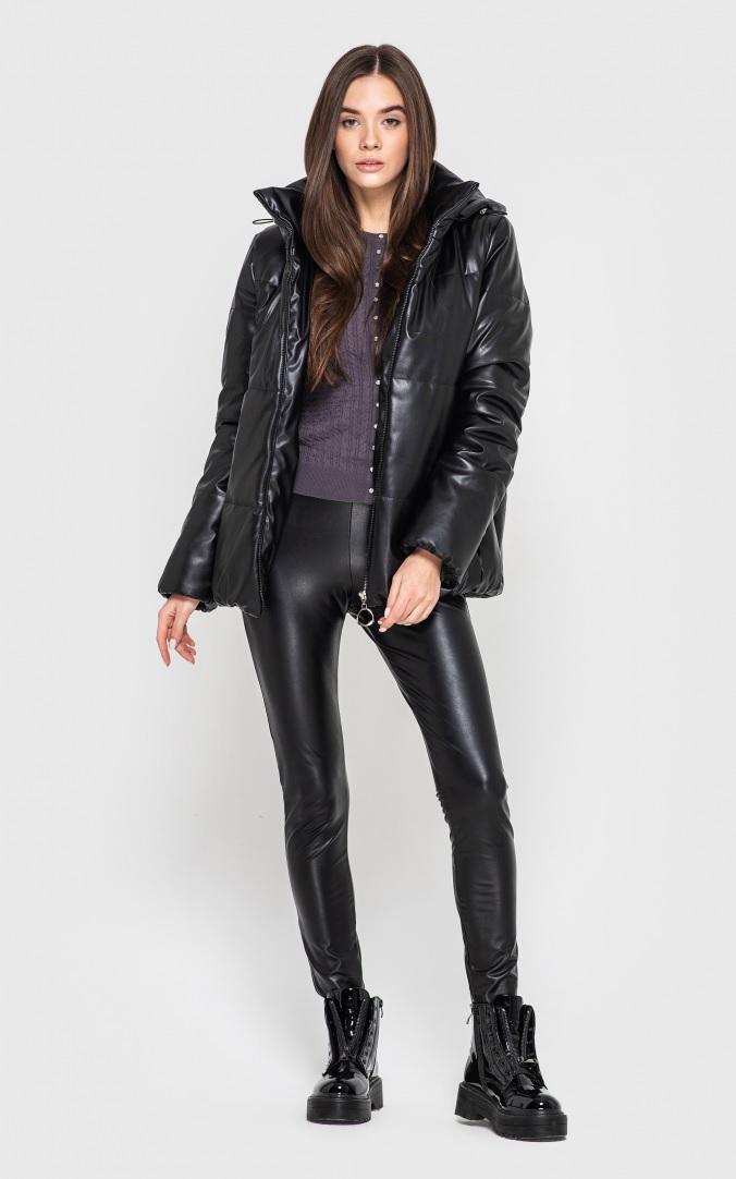 Куртка коротка Fashions Felicia з еко шкіри L Чорний (8014) Куртка коротка Fashions Felicia з еко шкіри L Чорний (8014)