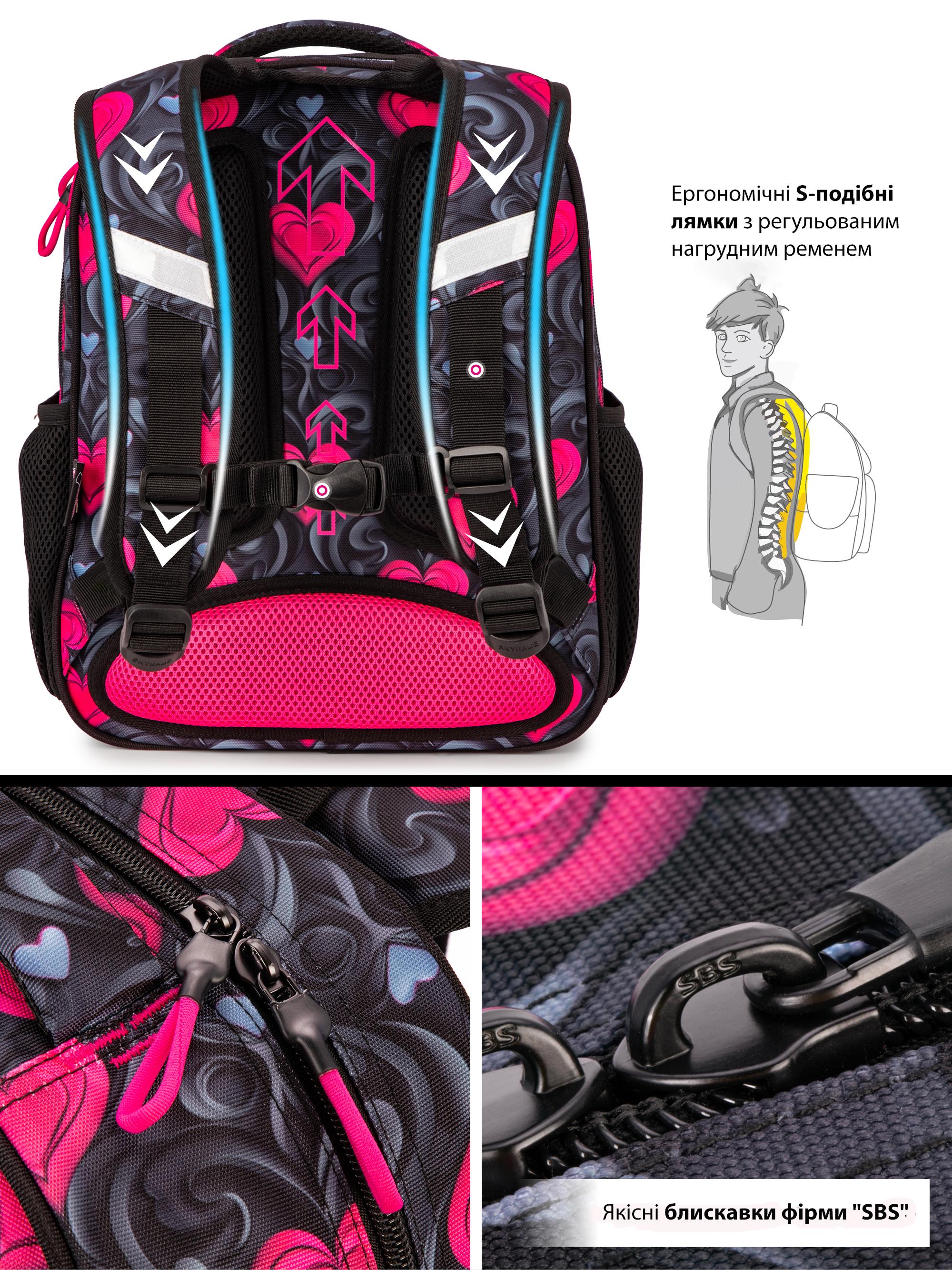 Рюкзак для младших классов SkyName Котик ортопедический 37х30х18 см (R2-223) - фото 6 Рюкзак для младших классов SkyName Котик ортопедический 37х30х18 см (R2-223) - фото 6