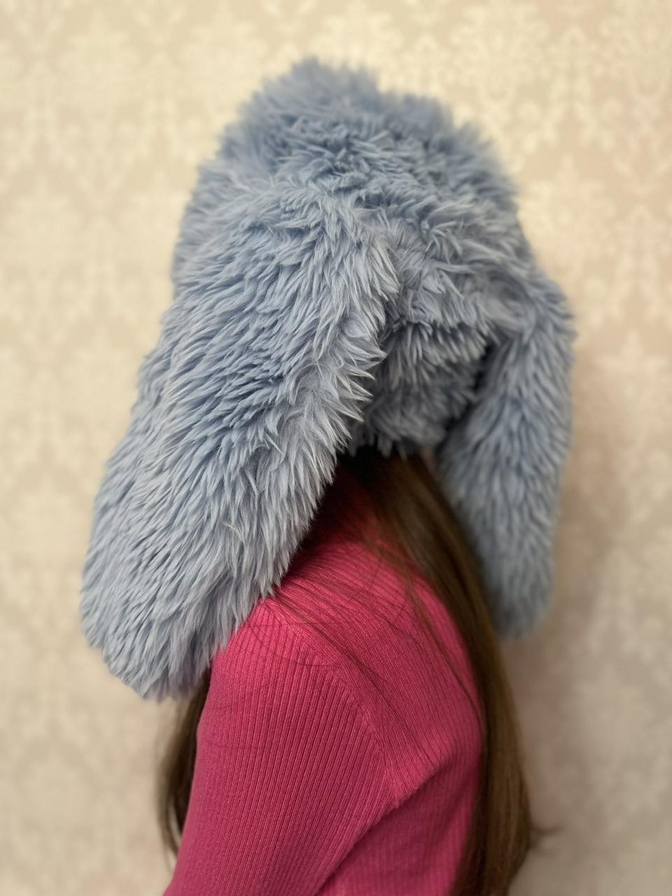 Шапка з вушками кролика One Size р. 54-57 Сіро-блакитний (1278) - фото 4